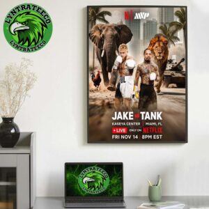 Battle Face To Face  Jake Paul Vs Tank Davis At Kaseya Center In Miami FL On November 14 2025 Home Decor Poster Canvas