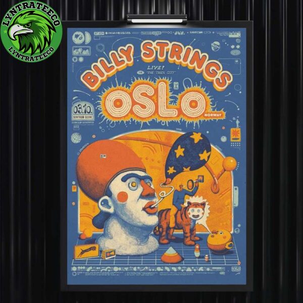 Billy Strings Live At The Tiger City In Oslo Norway On Octorber 03 2025 Home Decor Poster Canvas
