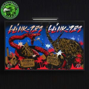 Blink 182 Live Concert At Acrisure Arena In Palm Desert CA Octorber 04 And 05 2025 Home Decor Poster Canvas