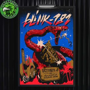 Blink 182 Live Show Music At Acrisure Arena In Palm Desert CA On Octorber 04 2025 Home Decor Poster Canvas