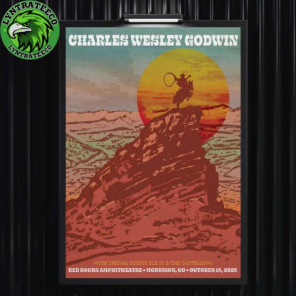 Charles Wesley Godwin With Special Guests OLE 60 And The Castellows At Red Rocks Amphitheatre In Morrison CO On October 15 2025 Home Decor Poster Canvas Charles Wesley Godwin With Special Guests OLE 60 And The Castellows At Red Rocks Amphitheatre In Morrison CO On October 15 2025 Home Decor Poster Canvas