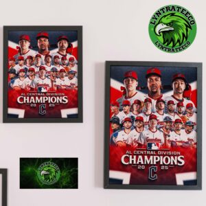 Cleveland Guardians MLB AL Central Division Champions 2025 Home Decor Poster Canvas
