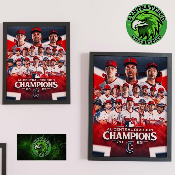 Cleveland Guardians MLB AL Central Division Champions 2025 Home Decor Poster Canvas