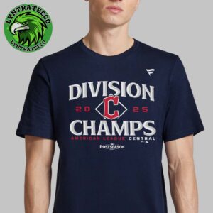 Cleveland Guardians Navy 2025 MLB AL Central Division Champions Locker Room T-Shirt