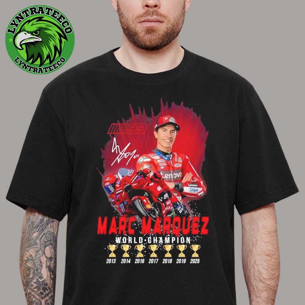 Congrats Marc Marquez Is The 2025 MotoGP World Champion Trophy List Unisex T-Shirt