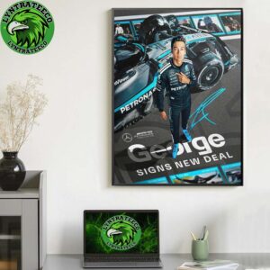 George Russell Of Mercedes AMG Petronas Formula One Team Signs New Deal 2025 Home Decor Poster Canvas