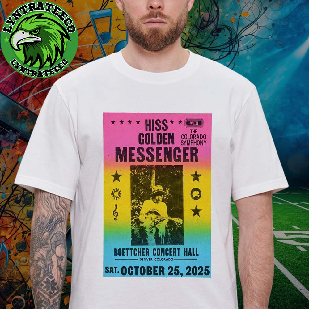 Hiss Golden Messenger With The Colorado Symphony At Boettcher Concert Hall In Denver Colorado On October 25 2025 Unisex T-Shirt Hiss Golden Messenger With The Colorado Symphony At Boettcher Concert Hall In Denver Colorado On October 25 2025 Unisex T-Shirt