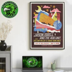 Jason Isbell And The 400 Unit With Gillian Welch And David Rawlings At Red Rocks Amphitheatre In Morrison Colorado On May 02 2026 Home Decor Poster Canvas