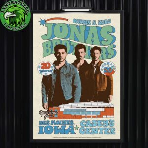 Jonas Brothers Live Show Music At Caseys Center In Des Moines IOWA On Octorber 05 2025 Home Decor Poster Canvas