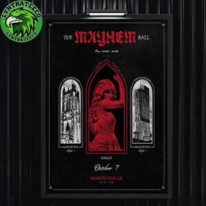 Lady Gaga For The Mayhem Ball At Co-op Live In Manchester UK On October 07 2025 Home Decor Poster Canvas