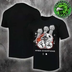 Las Vegas Aces round21 Black Three-Time WNBA Champions Unisex T-Shirt