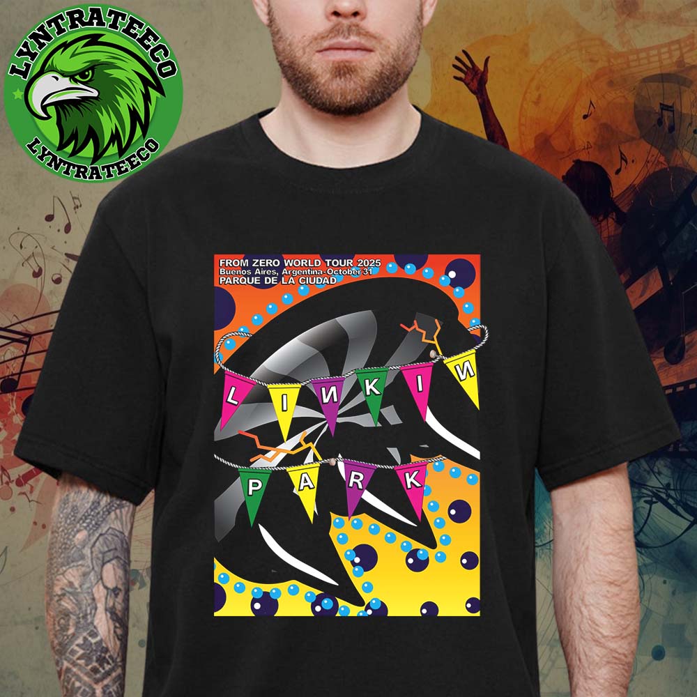 Linkin Park From Zero World Tour At Parque De La Ciudad In Buenos Aires Argentina On October 31 2025 Unisex T-Shirt Linkin Park From Zero World Tour At Parque De La Ciudad In Buenos Aires Argentina On October 31 2025 Unisex T-Shirt