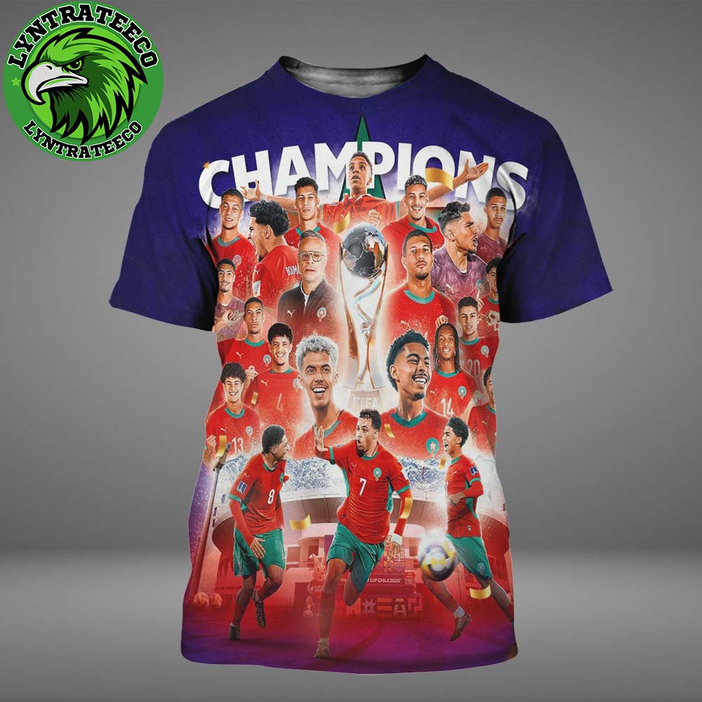 Marocco Are Champions U20WC FIFA 2025 All Over Print Shirt Marocco Are Champions U20WC FIFA 2025 All Over Print Shirt