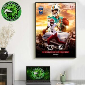 Matchup Miami Dolphins VS Washington Commanders For NFL Madrid Game On November 16 2025 Home Decor Poster Canvas