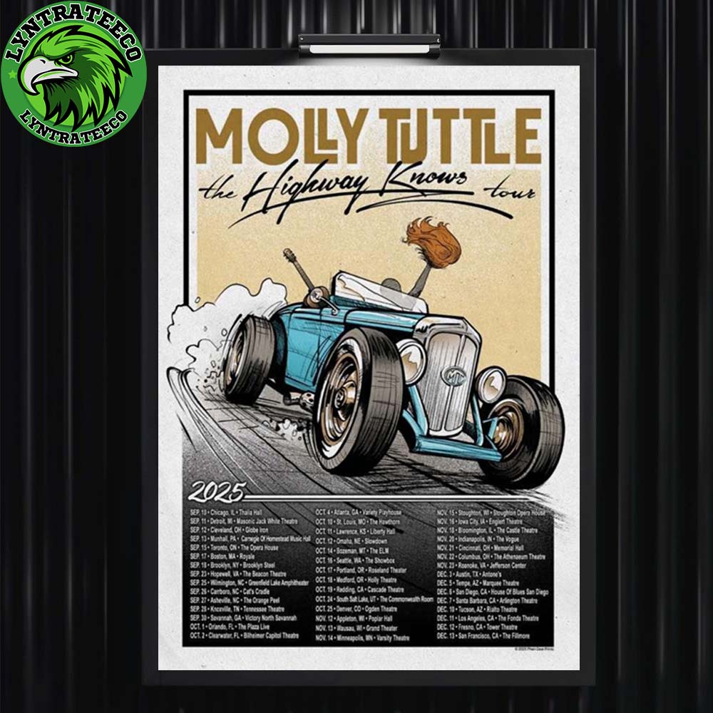 Molly Tuttle Fot The Highway Knows Tour Sechdule On September To Decmber 2025 Home Decor Poster Canvas
