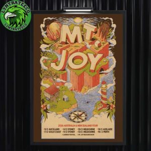 Mt Joy For Australia And New Zealand Tour Sechdule On February 2026 Home Decor Poster Canvas