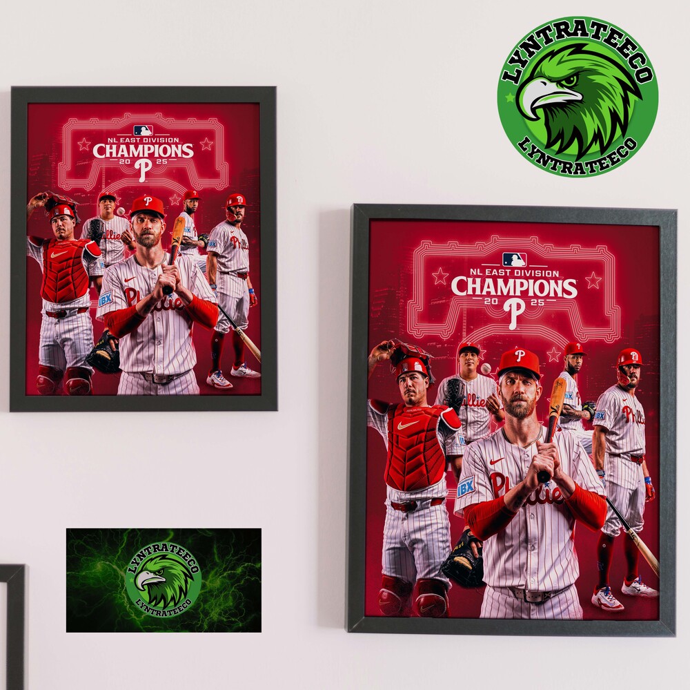 Philadelphia Phillies Back To Back 2025 MLB NL East Division Champions Home Decor Poster Canvas
