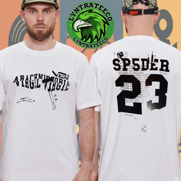 SP5DER x Off-White At Virgil Abloh The Codes Paris For PYREX 23 Arachnid Virgil Tribute VR8 Spider Web Design Streetwear On September 29 And 30 2025 Unisex T-Shirt