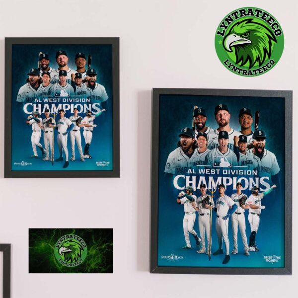 Seattle Mariners Best In The West 2025 MLB AL West Division Champions Seize The Moment Home Decor Poster Canvas