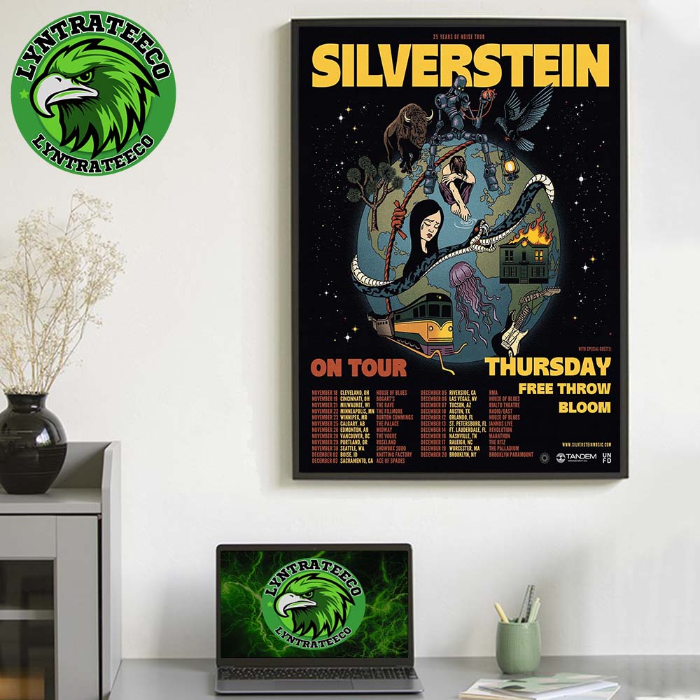 Silverstein For Thursday Free Throw Bloom Tour Sechdule On November And December 2025 Home Decor Poster Canvas Silverstein For Thursday Free Throw Bloom Tour Sechdule On November And December 2025 Home Decor Poster Canvas
