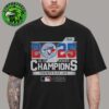 Toronto Blue Jays 2025 MLB AL East Division 7X Champions Mascot Title Years List Essentials T-Shirt