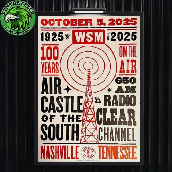 WSM Turn 100 Years At The Air In Nashville TN On Octorber 05 2025 Home Decor Poster Canvas