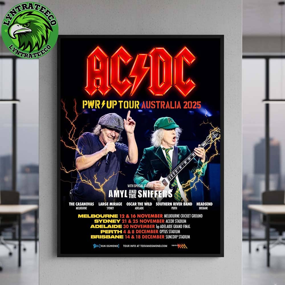 ACDC PWR UP Tour Australia 2025 Dates List For City Melbourne Sydney And Adelaide Perth Brisbane Home Decor Poster Canvas ACDC PWR UP Tour Australia 2025 Dates List For City Melbourne Sydney And Adelaide Perth Brisbane Home Decor Poster Canvas