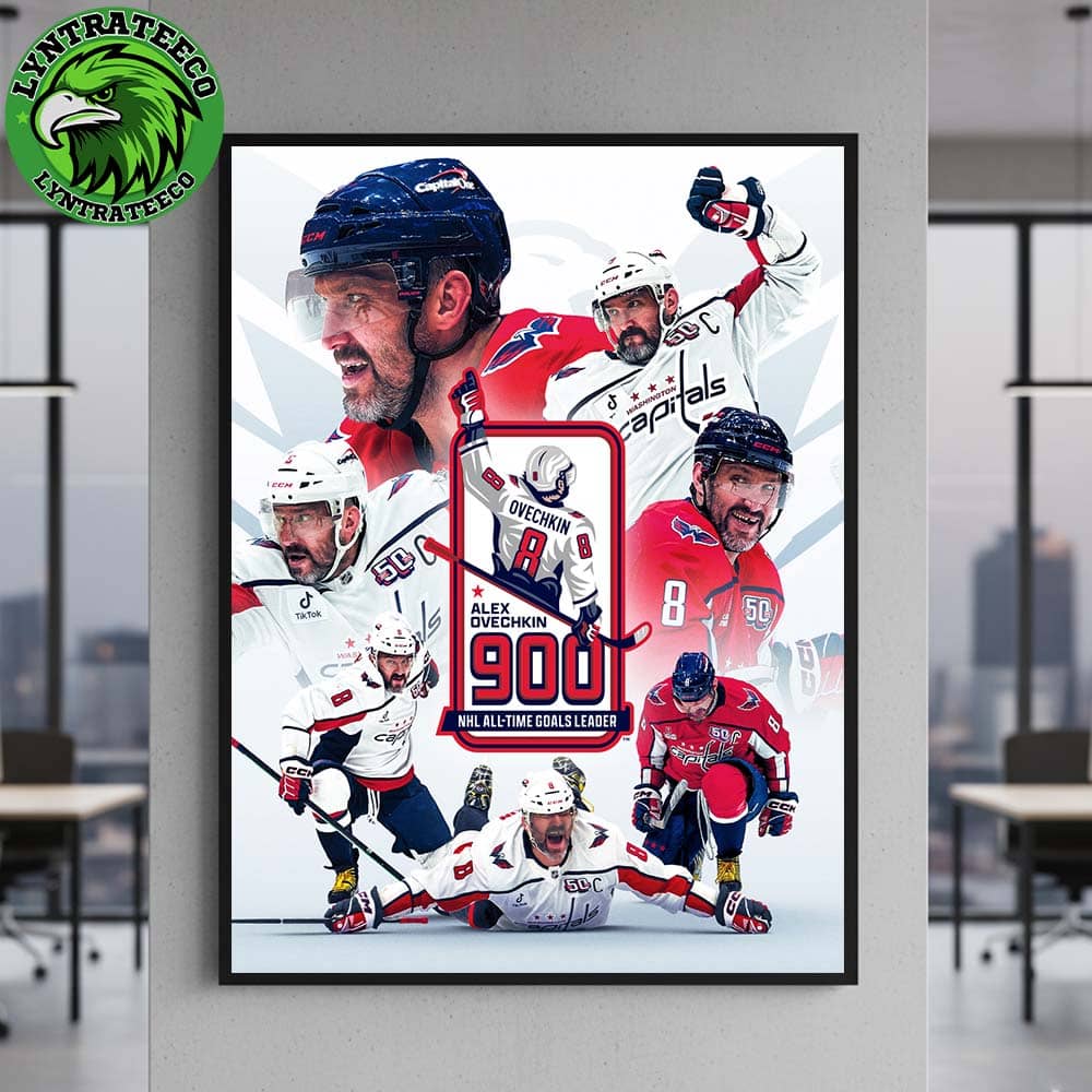 Alexander Ovechkin The First Player To Ever Score 900 NHL All-Time Goals Leader Home Decor Poster Canvas