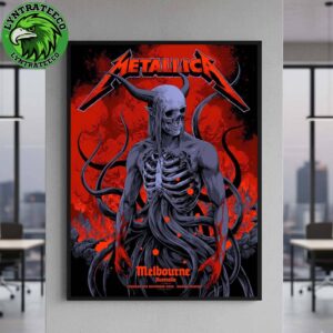 Metallica Ken Taylor M72 Melbourne Pop-Up Shop Exclusive Poster For Melbourne Australia At Marvel Stadium On November 8th 2025 Poster Canvas