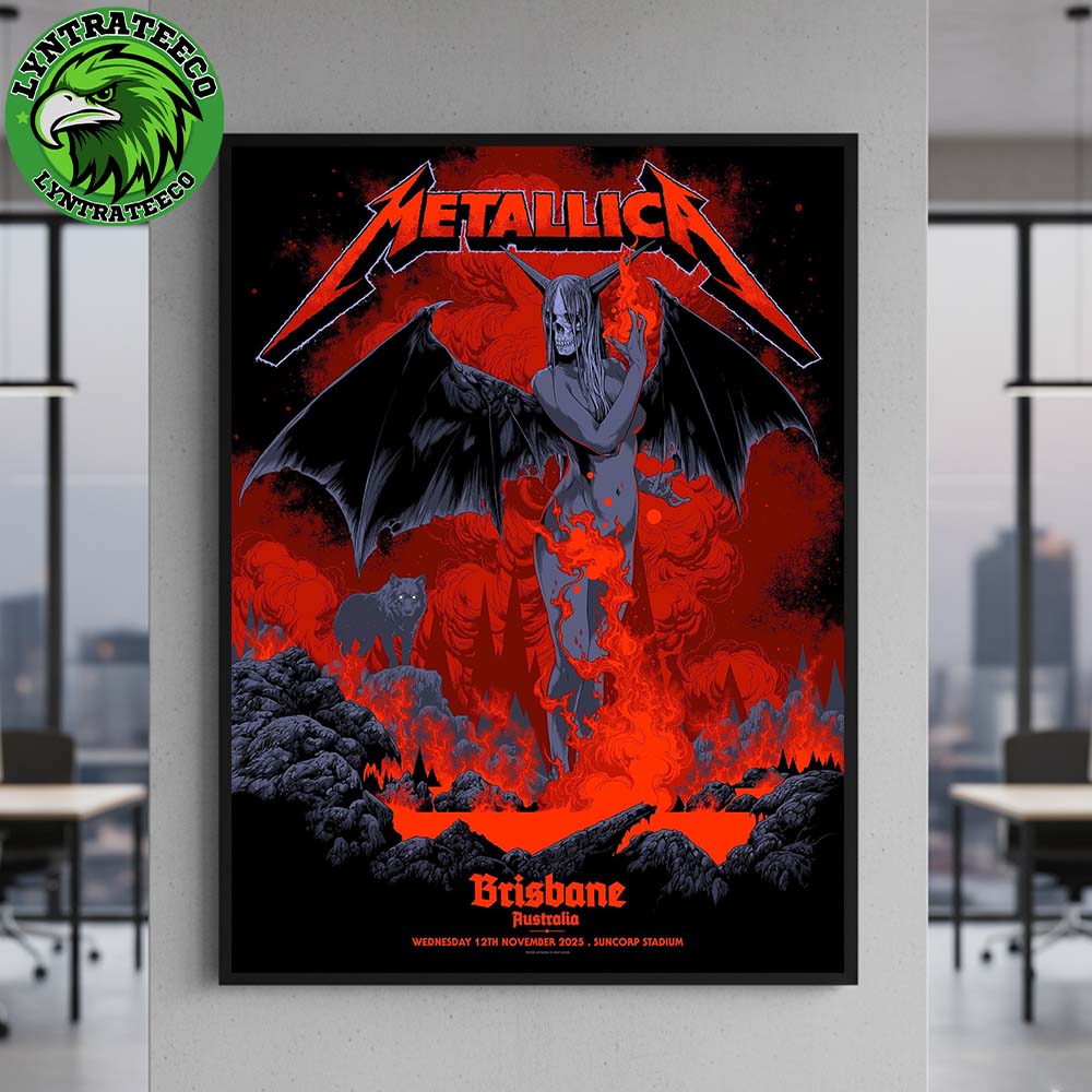 Metallica M72 Brisbane Pop-Up Shop Exclusive Poster For Brisbane Australia At Suncorp Stadium On November 12th 2025 Poster Canvas