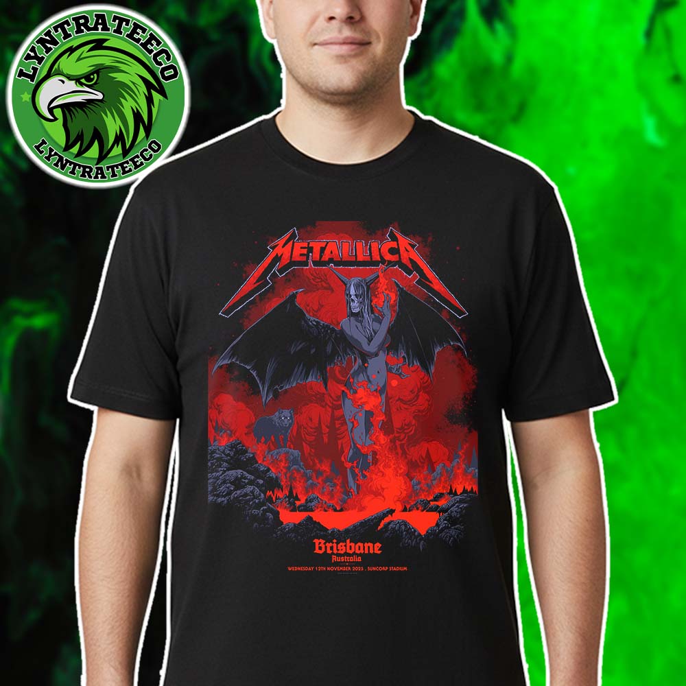 Metallica M72 Brisbane Pop-Up Shop Exclusive Poster For Brisbane Australia At Suncorp Stadium On November 12th 2025 T-Shirt