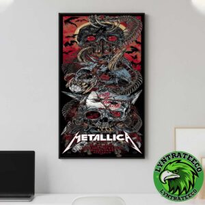 Metallica Rhys Cooper M72 Melbourne 2025 Poster For Melbourne Australia At Marvel Stadium On November 8th 2025 Poster Canvas