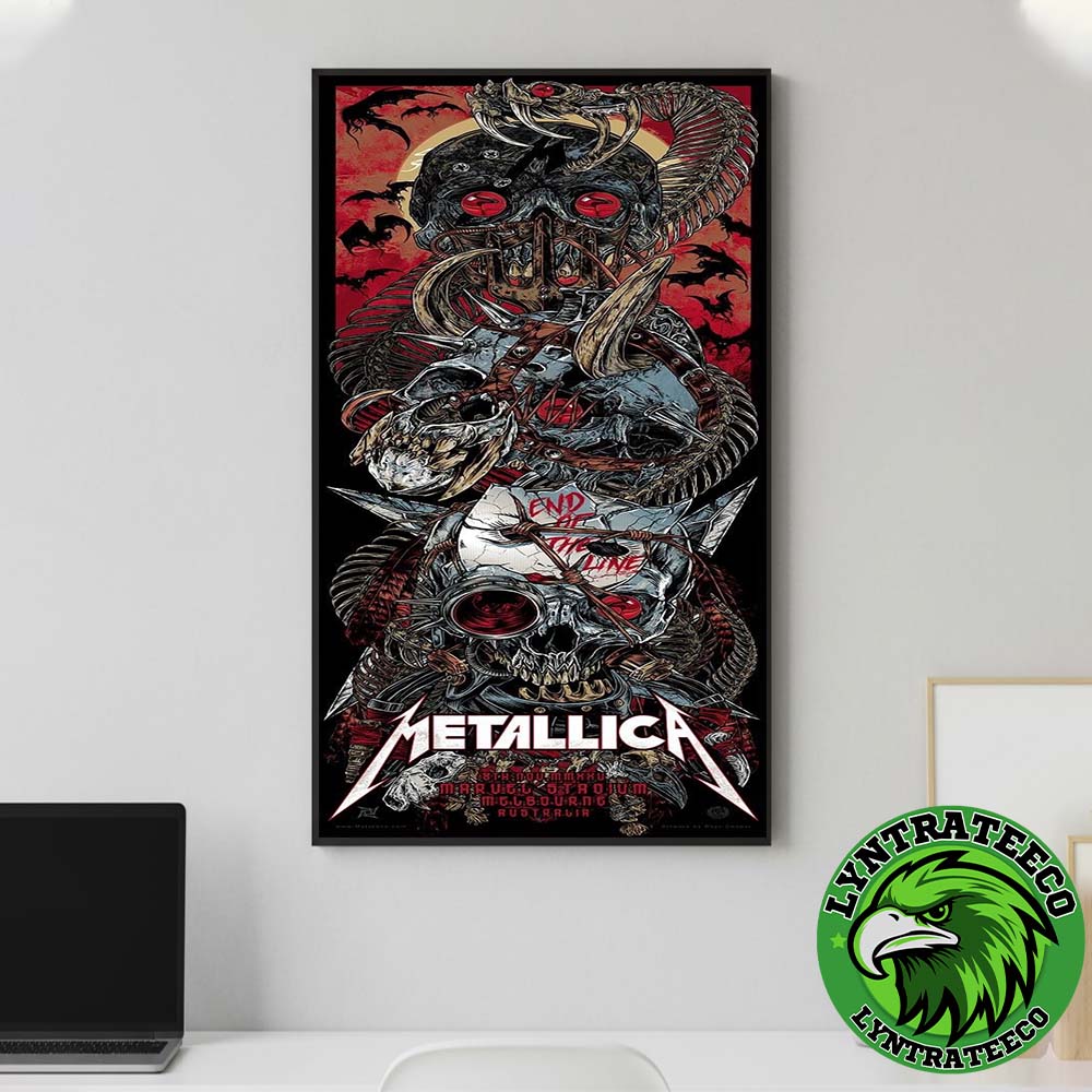 Metallica Rhys Cooper M72 Melbourne 2025 Poster For Melbourne Australia At Marvel Stadium On November 8th 2025 Poster Canvas
