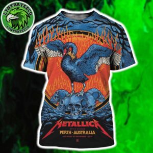 Metallica Tonight In Perth Australia 2025 Concert Poster For Optus Stadium M72 Perth 2025 On Saturday 1st November 2025 All Over Print T-Shirt