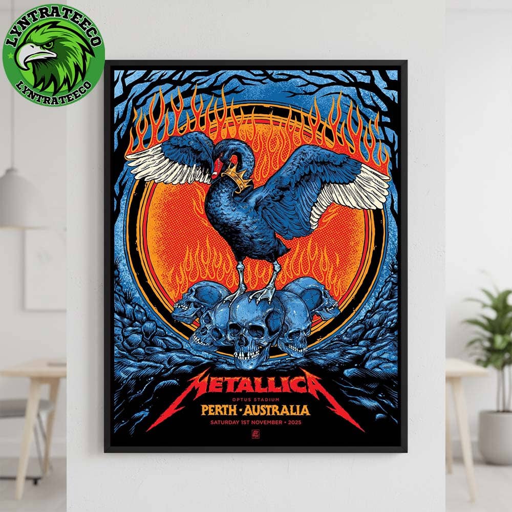 Metallica Tonight In Perth Australia 2025 Concert Poster For Optus Stadium M72 Perth 2025 On Saturday 1st November 2025 Home Decor Poster Canvas