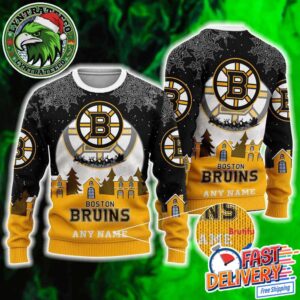 NHL Boston Bruins Hockey Pattern Ugly Christmas Sweater Gift For Holiday 2025