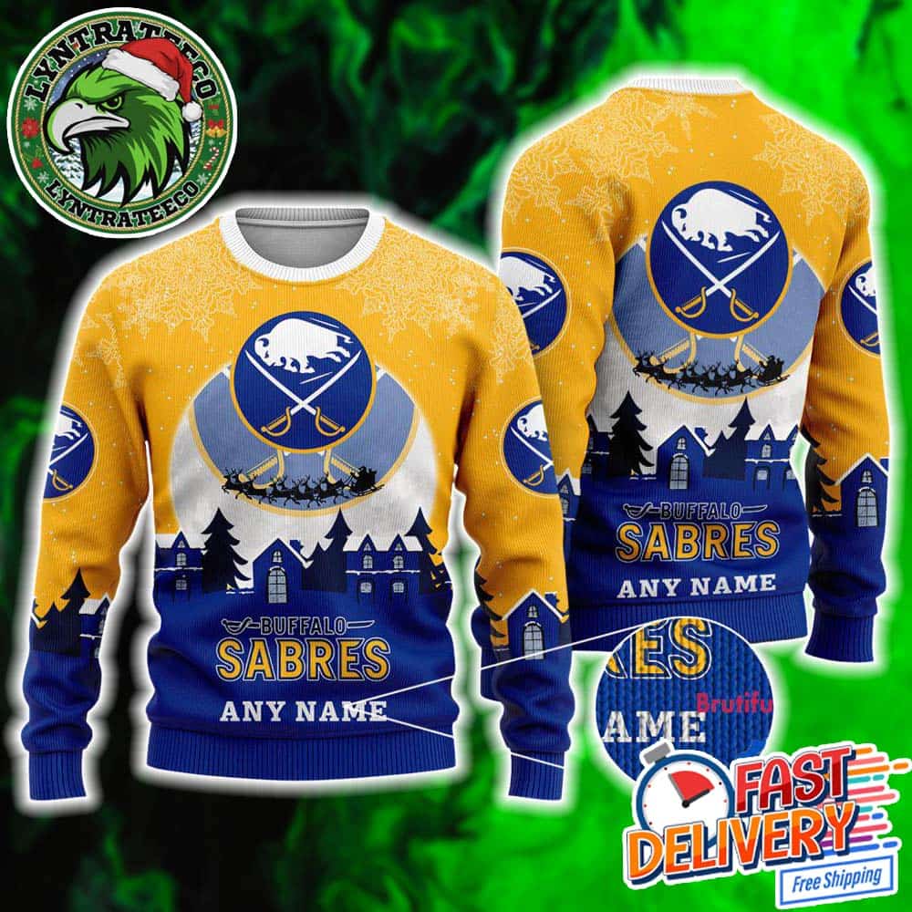 NHL Buffalo Sabres Hockey Pattern Ugly Christmas Sweater Gift For Holiday 2025 NHL Buffalo Sabres Hockey Pattern Ugly Christmas Sweater Gift For Holiday 2025