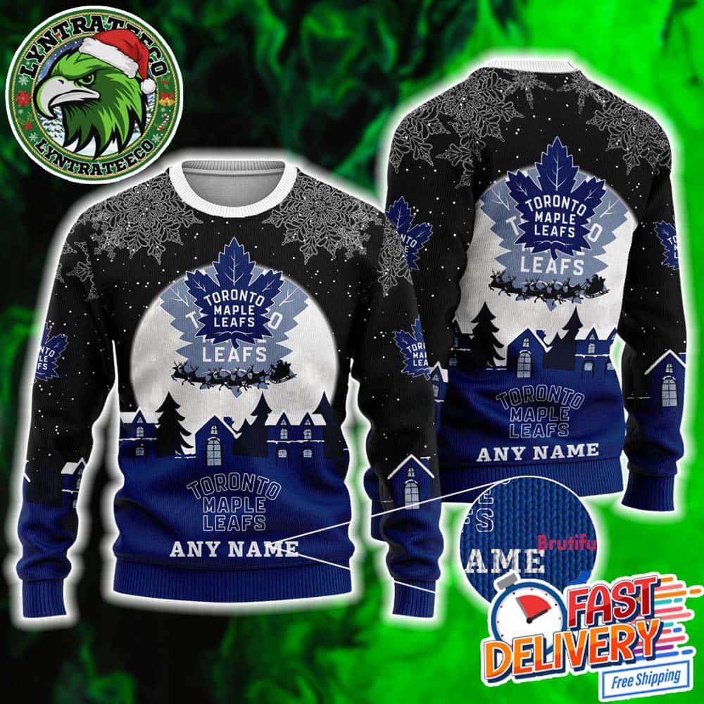 NHL Toronto Maple Leafs Custome Name And Number Hockey Knitted Ugly Christmas Sweater NHL Toronto Maple Leafs Custome Name And Number Hockey Knitted Ugly Christmas Sweater
