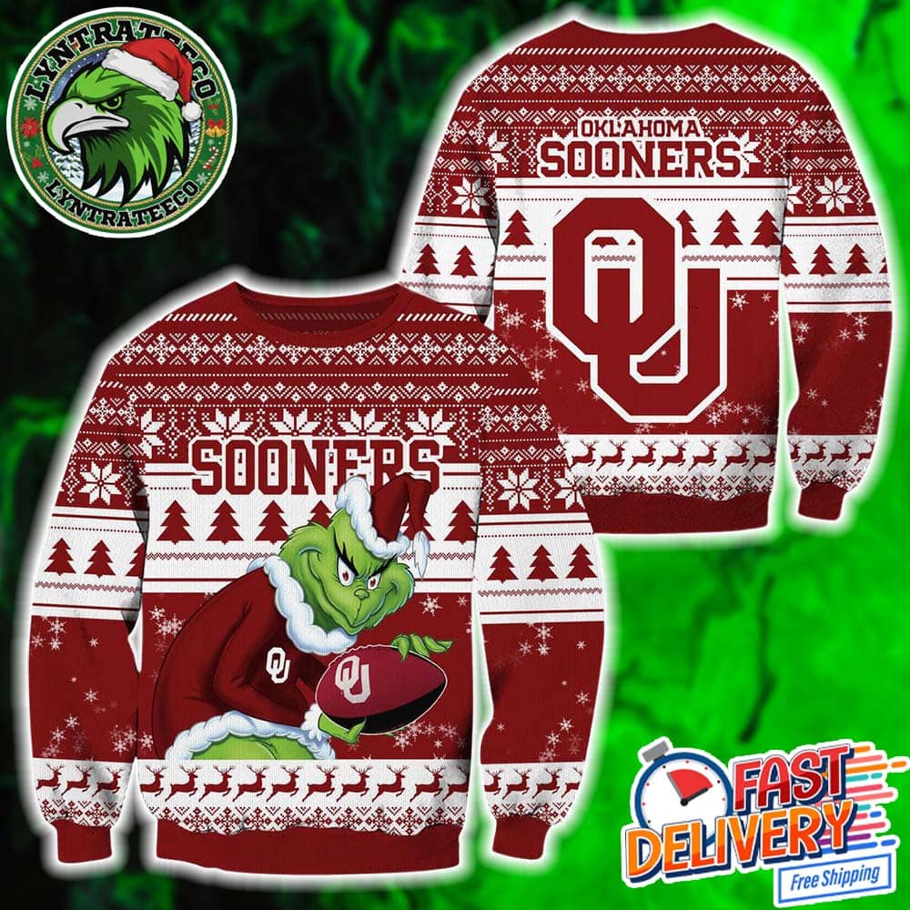 Oklahoma Sooners NCAA With Grinch XMAS 2025 Collectors Edition Ugly Christmas Sweater Oklahoma Sooners NCAA With Grinch XMAS 2025 Collectors Edition Ugly Christmas Sweater