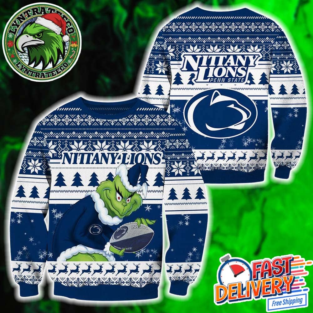 Penn State Nittany Lions NCAA With Grinch XMAS 2025 Collectors Edition Ugly Christmas Sweater Penn State Nittany Lions NCAA With Grinch XMAS 2025 Collectors Edition Ugly Christmas Sweater