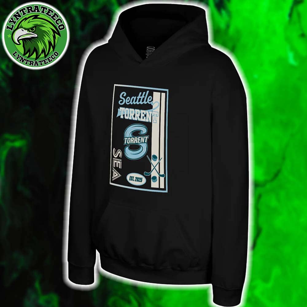 Seattle Torrent Stadium Essentials Jumbo Team PWHL 2025 Hoodie T-Shirt