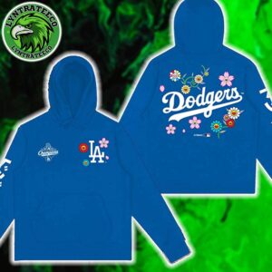 Takashi Murakami x Los Angeles Dodgers MLB World Series Champions 2025 Collection Blue Hoodie T-Shirt
