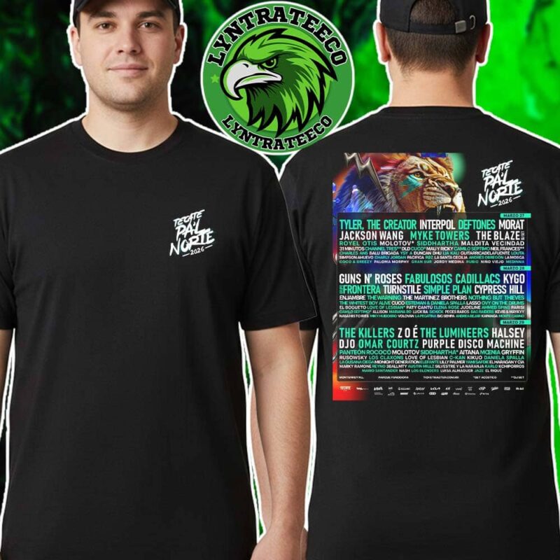 Tecate Pal Norte Festival 2026 Poster Lineup Oficial At Parque Fundidora In Nuevo Leon Mexico On March 27 29 2026 Unisex T Shirt